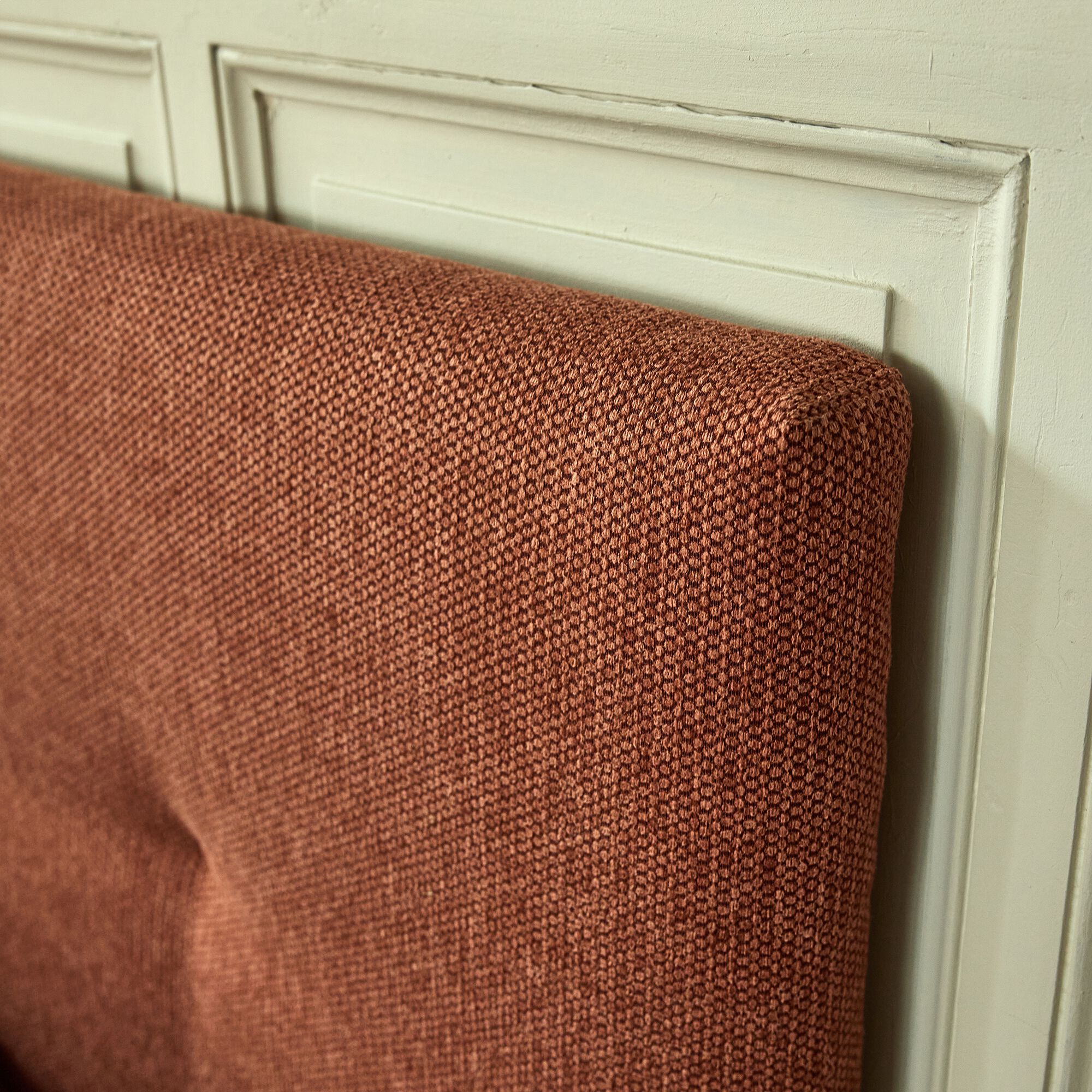 MARGO - Tête de lit capitonnée en tissu L182cm - terracotta