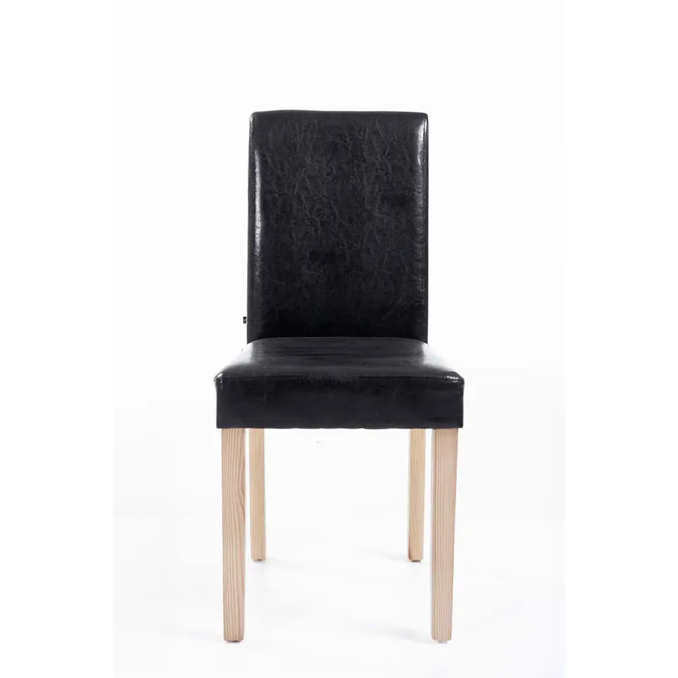 CLP Eetkamerstoel Ina natura Frame - Kunstleer - zwart