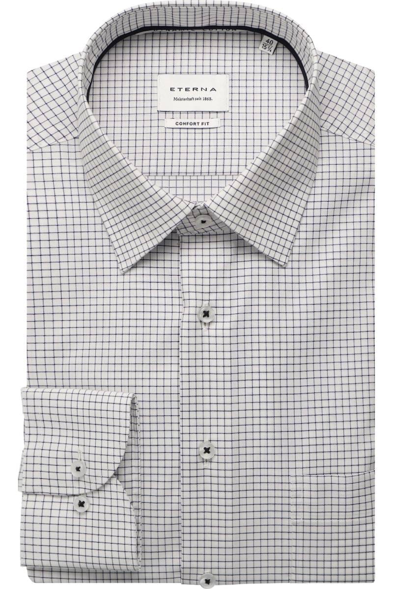 ETERNA Comfort Fit Dynamic Cotton Hemd blau, Kariert (extra langer Arm)