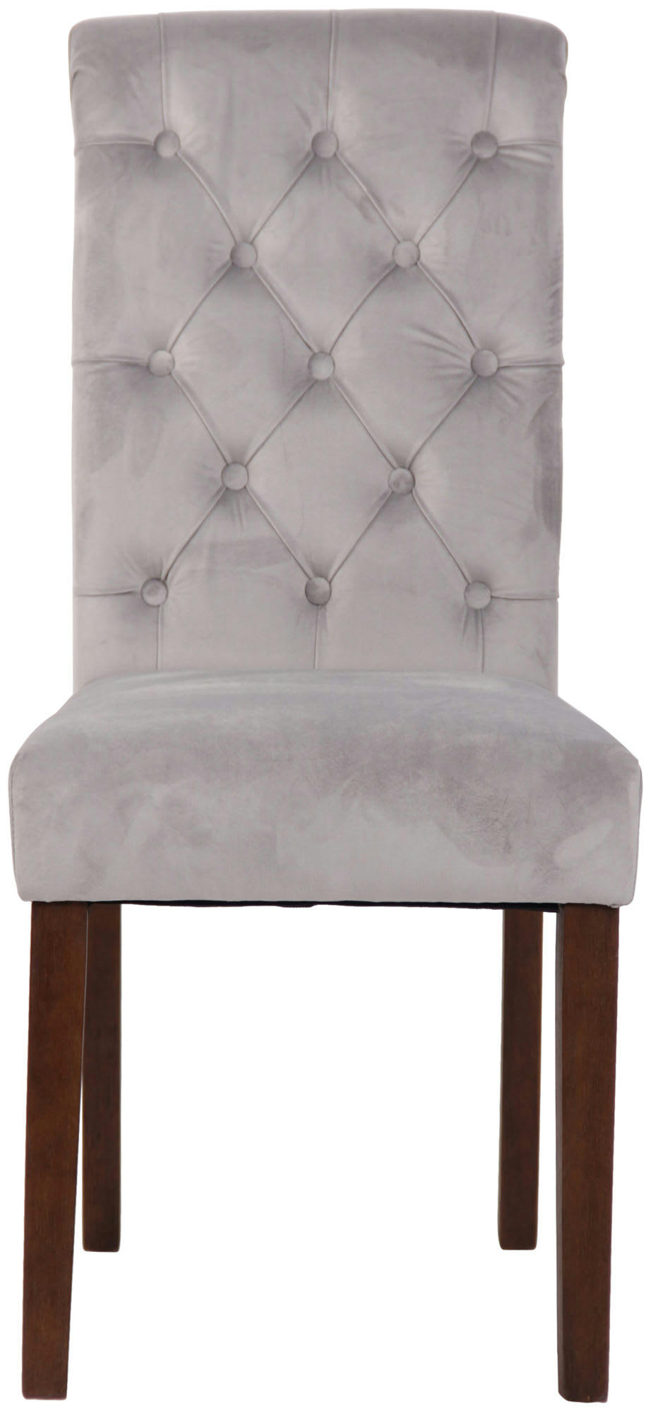 LISBURN - Chaise de salle à manger matelassée en velours Gris