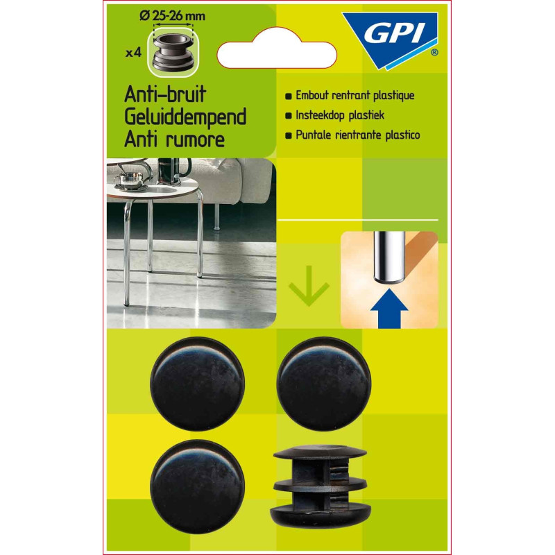 Embout pour pied 28 x 28 mm 4 pièces
