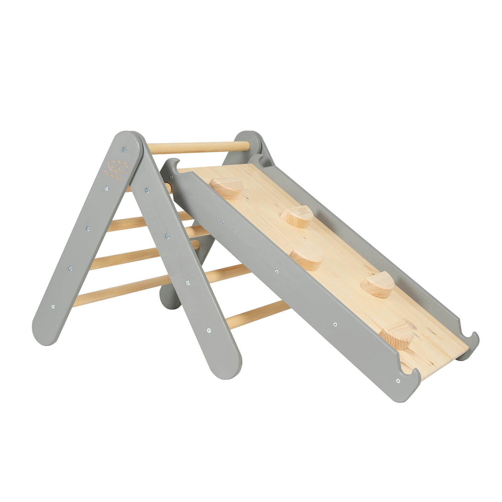 - Triangle d'escalade avec Toboggan pour Enfants - Montessori Gris