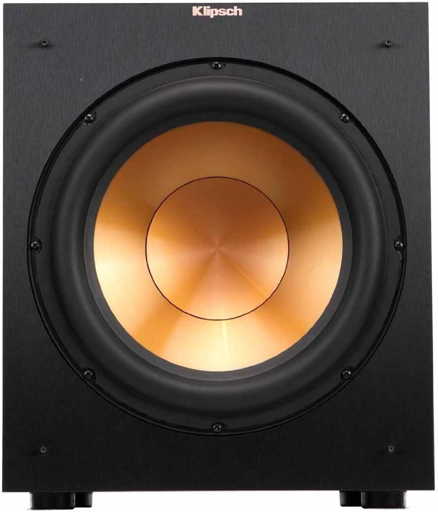 Klipsch R-12SW Powerful Deep Bass Front Firing 12 Copper-Spun Driver 400W Digital Power Subwoofer 14 X 18.5 X 16