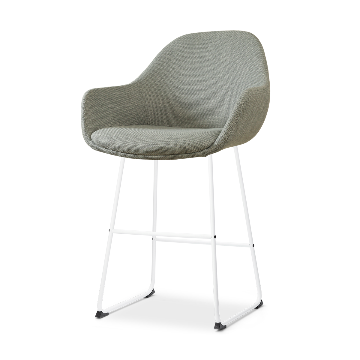 Nolon Nino-Mae Barkruk Saliegroen - met Armleuning - Wit - 65 cm