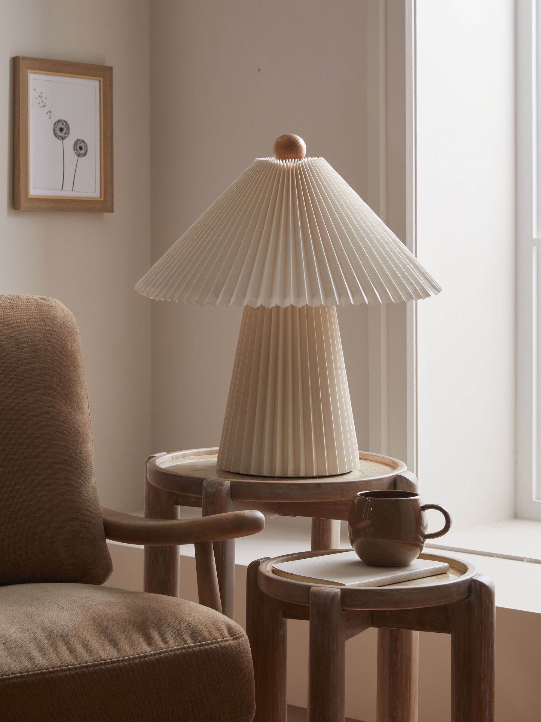 Lila Pleated Table Lamp in Cream
