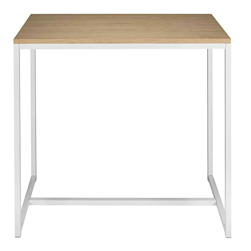 Igloo - Table à manger haute en métal blanc 4/6 personnes L120