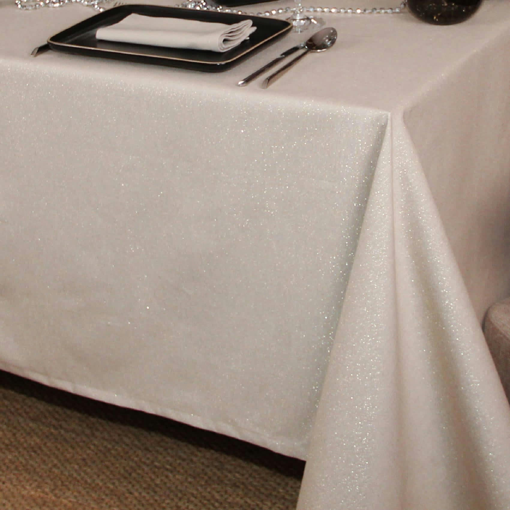 ETINCELLE - Nappe unie à paillettes coton lin 150x150 cm