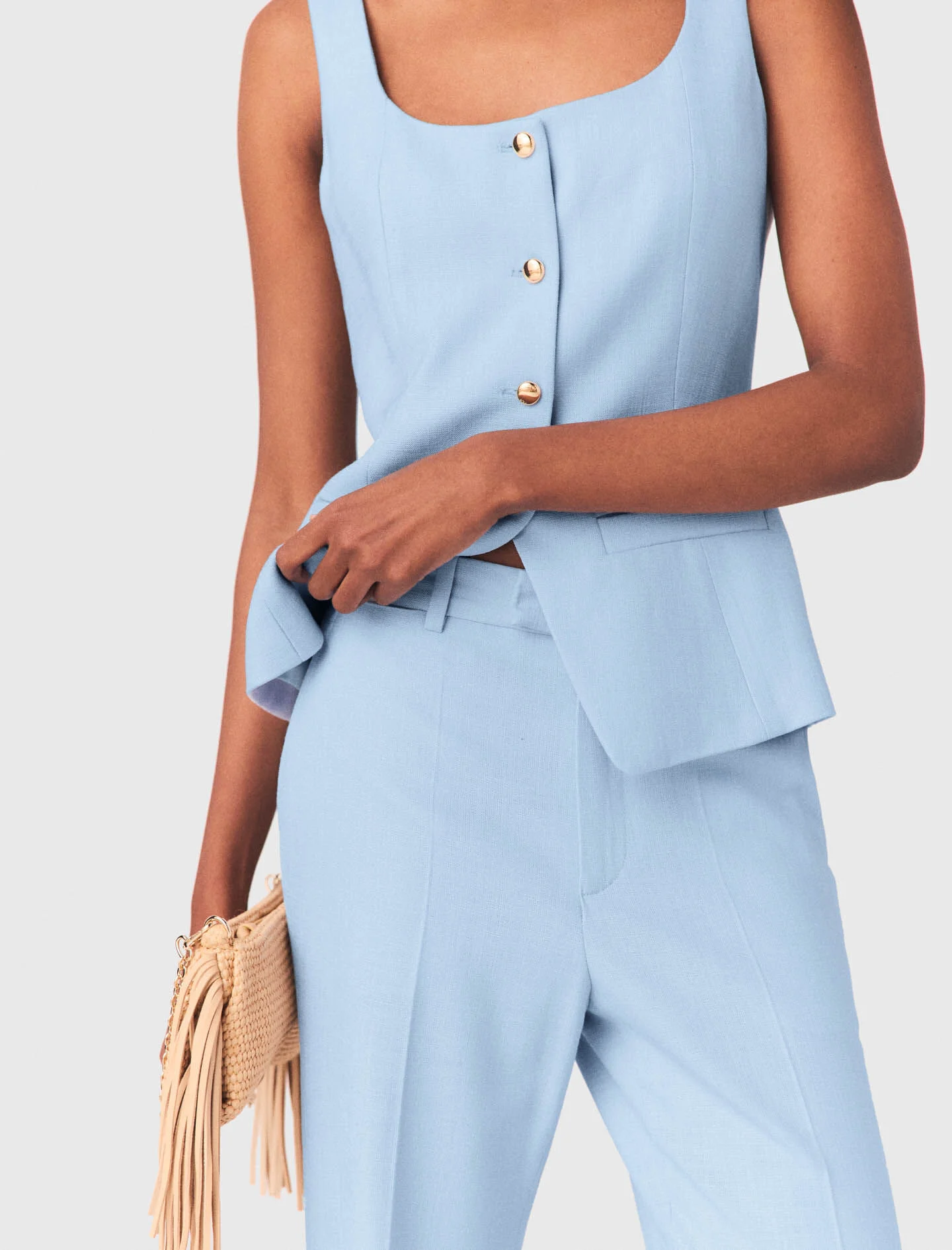 Pantalon de tailleur à plis