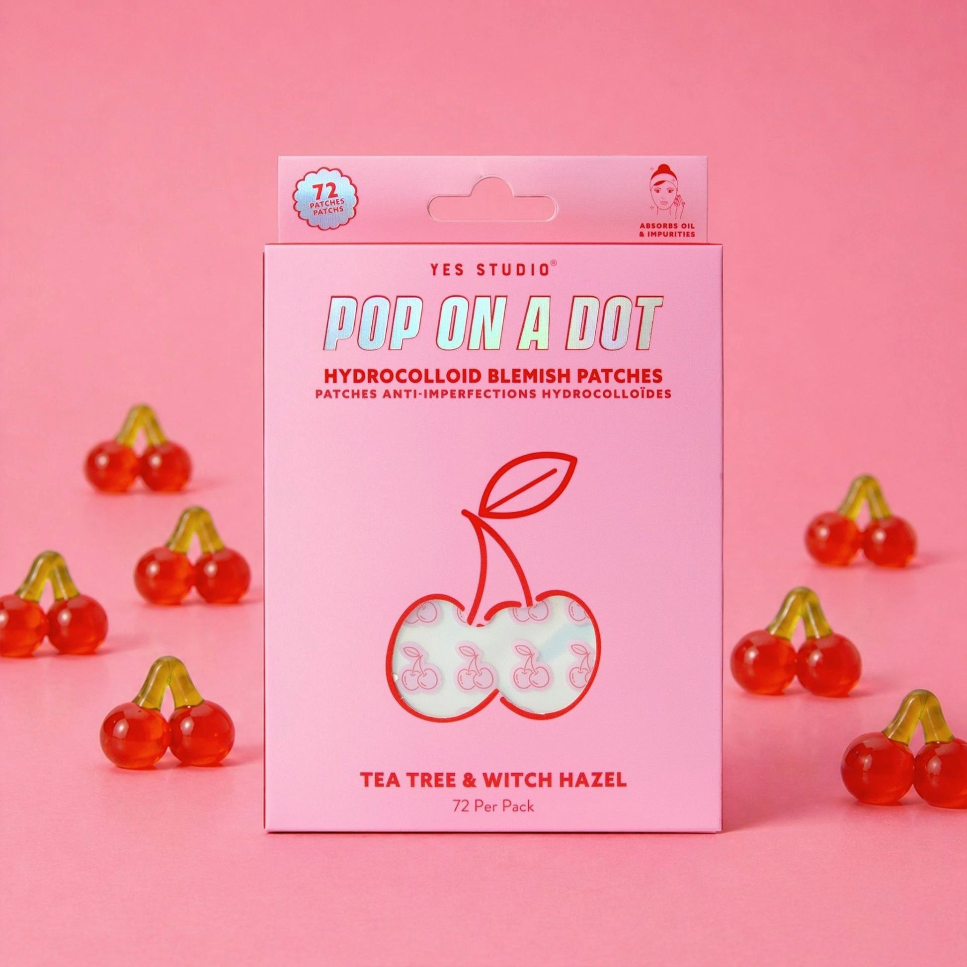 Yes Studio Pop on a Dot Cherry Shaped Hydrocolloid Blemish Patches 72pk