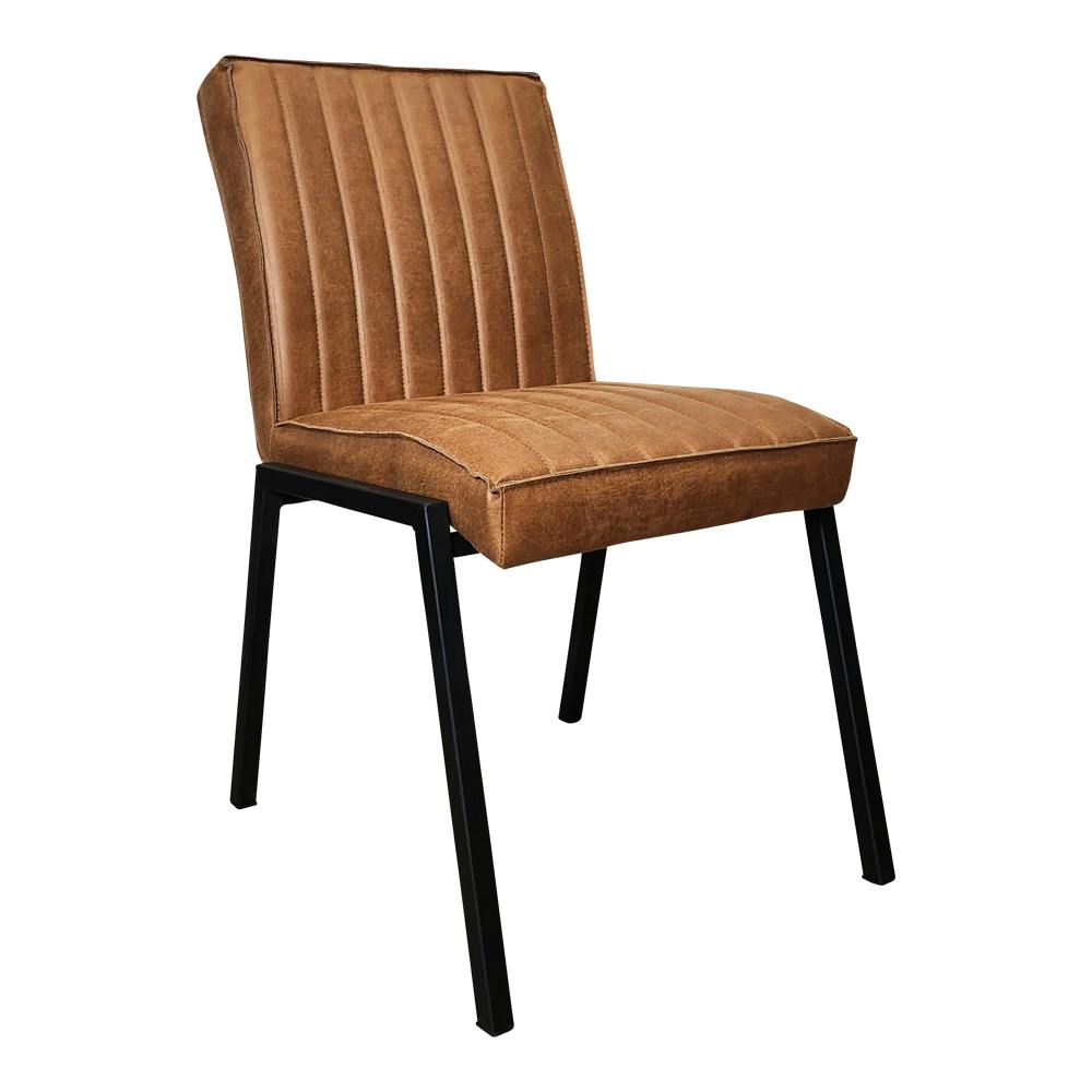 Chaise cognac rembourrée à bandes (lot de 2) CORTINA