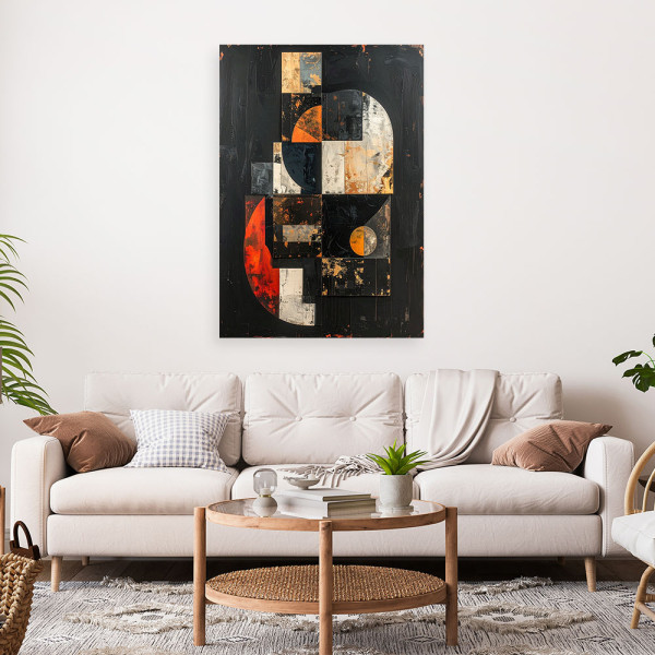 Obraz do salonu sypialni loftu hotelu, Abstrakcja geometryczna 20x30