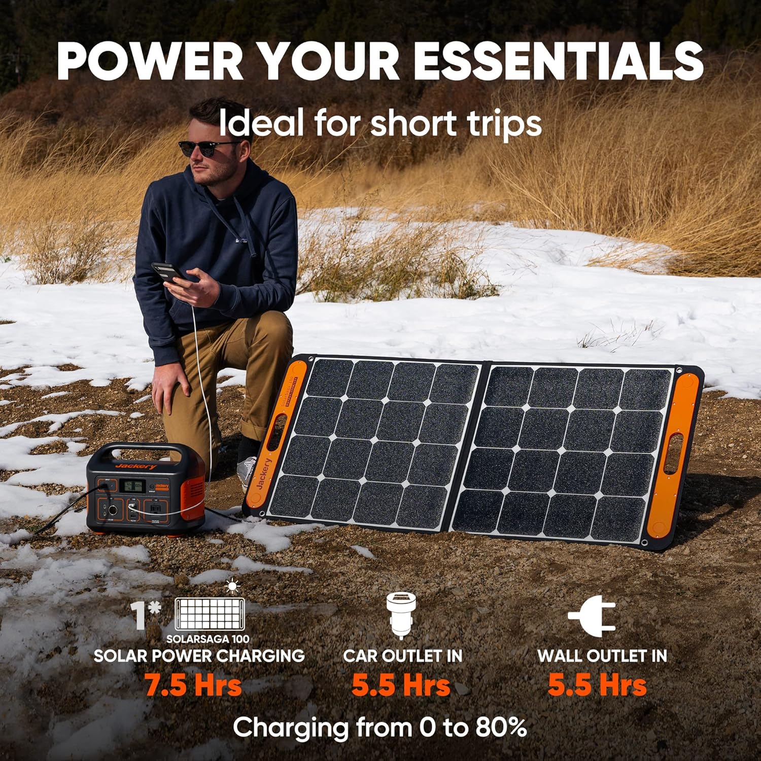 Jackery Portable Power Station Explorer 500  518Wh Outdoor Solar Generator Mobile Lithium Battery Pack with 110V/500W AC Outlet for Home Use  Emergency Backup Road Trip Camping (Solar Panel Optional)