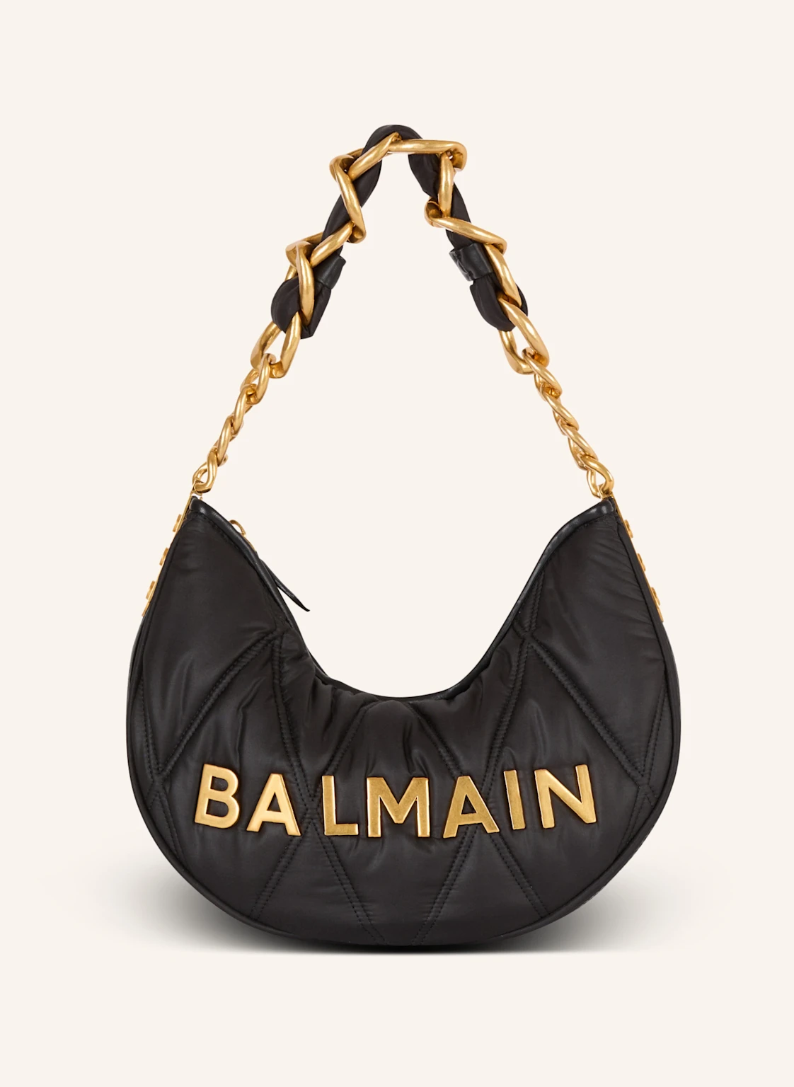 BALMAIN Tasche 1945 Soft Moon aus gestepptem Nylon mit Diamond-Muster