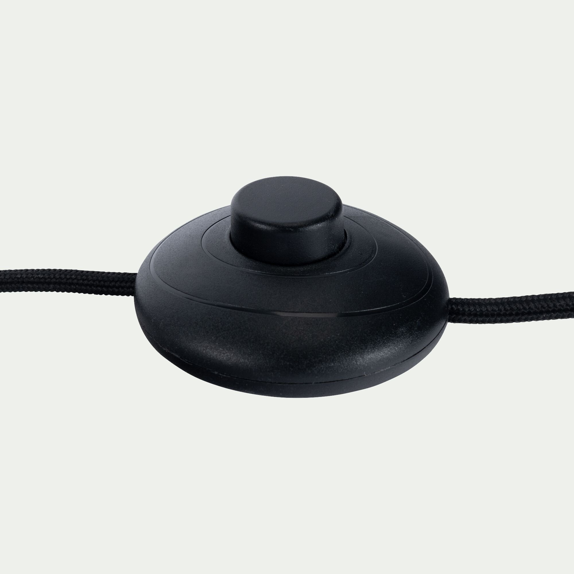 OBRERO - Lampadaire électrifié en acier et coton H215cm - noir