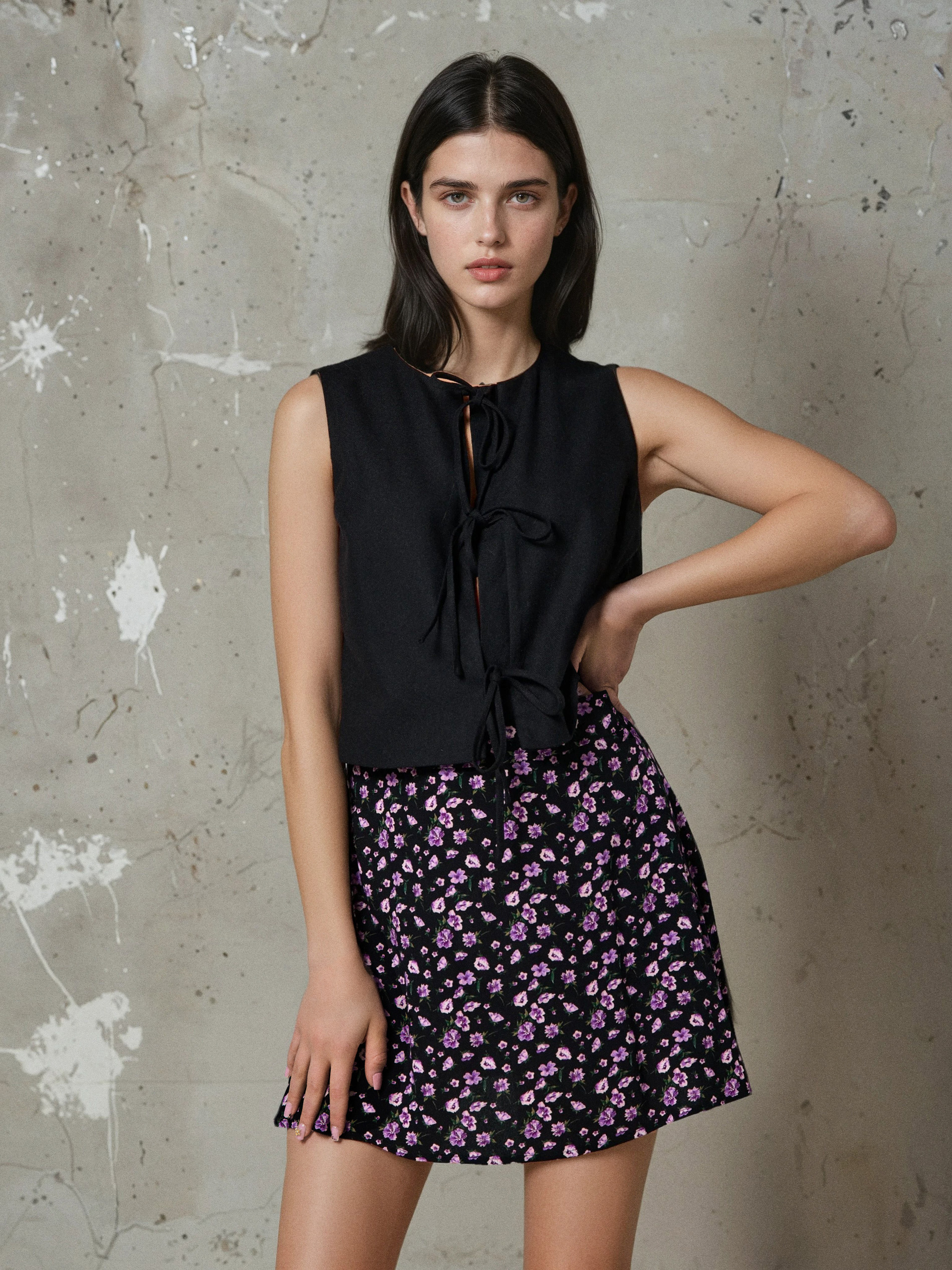 Spódnica mini w kwiaty