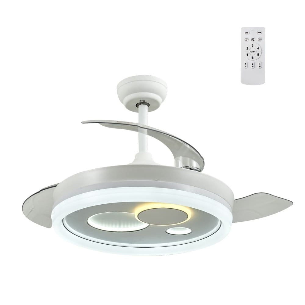 CristalRecord plafondventilator Naira - 1 lichts - 107 x 44  cm - wit