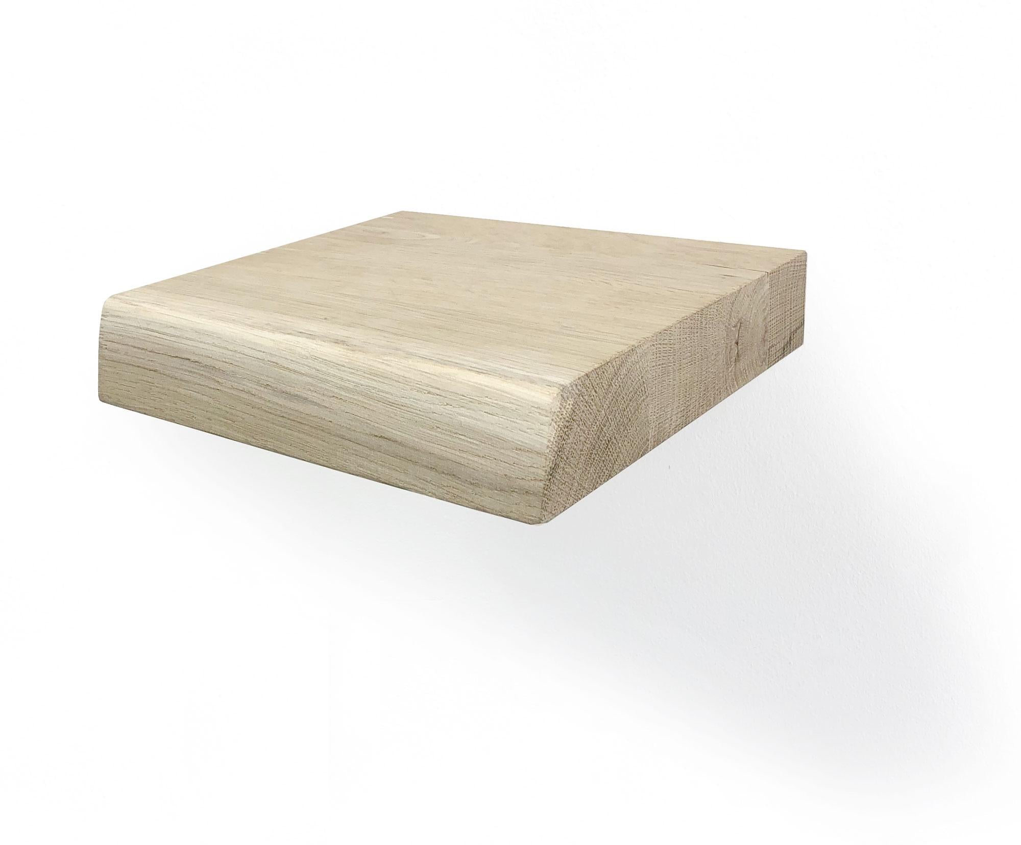 Woodbrothers Zwevende wandplank eiken boomstam 20x20cm