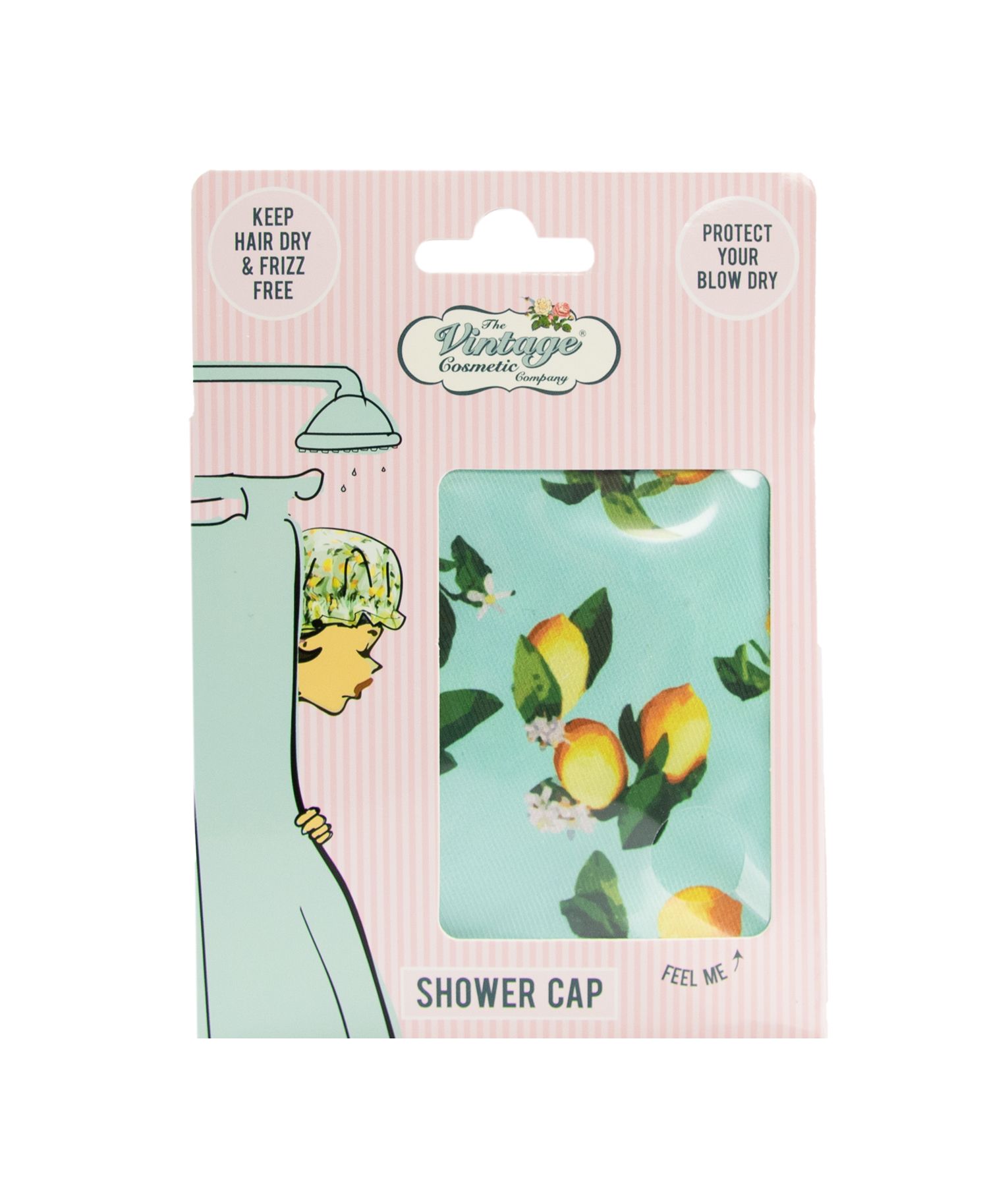 The Vintage Cosmetic Company Retro Lemon Print Shower Cap