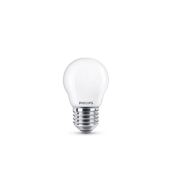 2 ampoules LED sphériques E27 470lm = 40W Ø4,5cm blanc chaud Philips