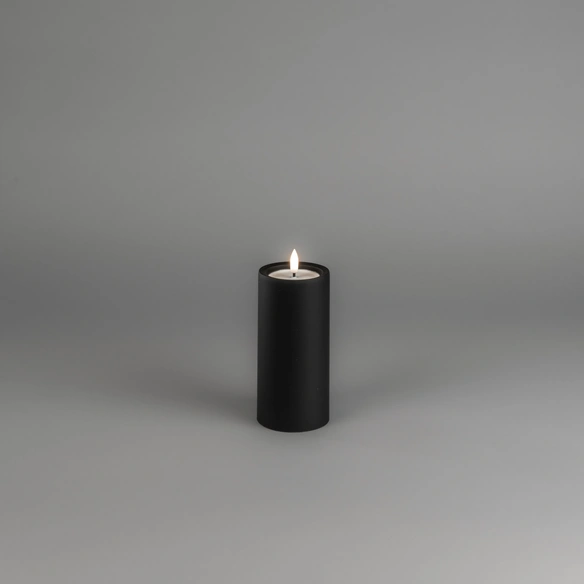 LED-Kerze, Timerfunktion, LxH: 7x15 cm, schwarz
