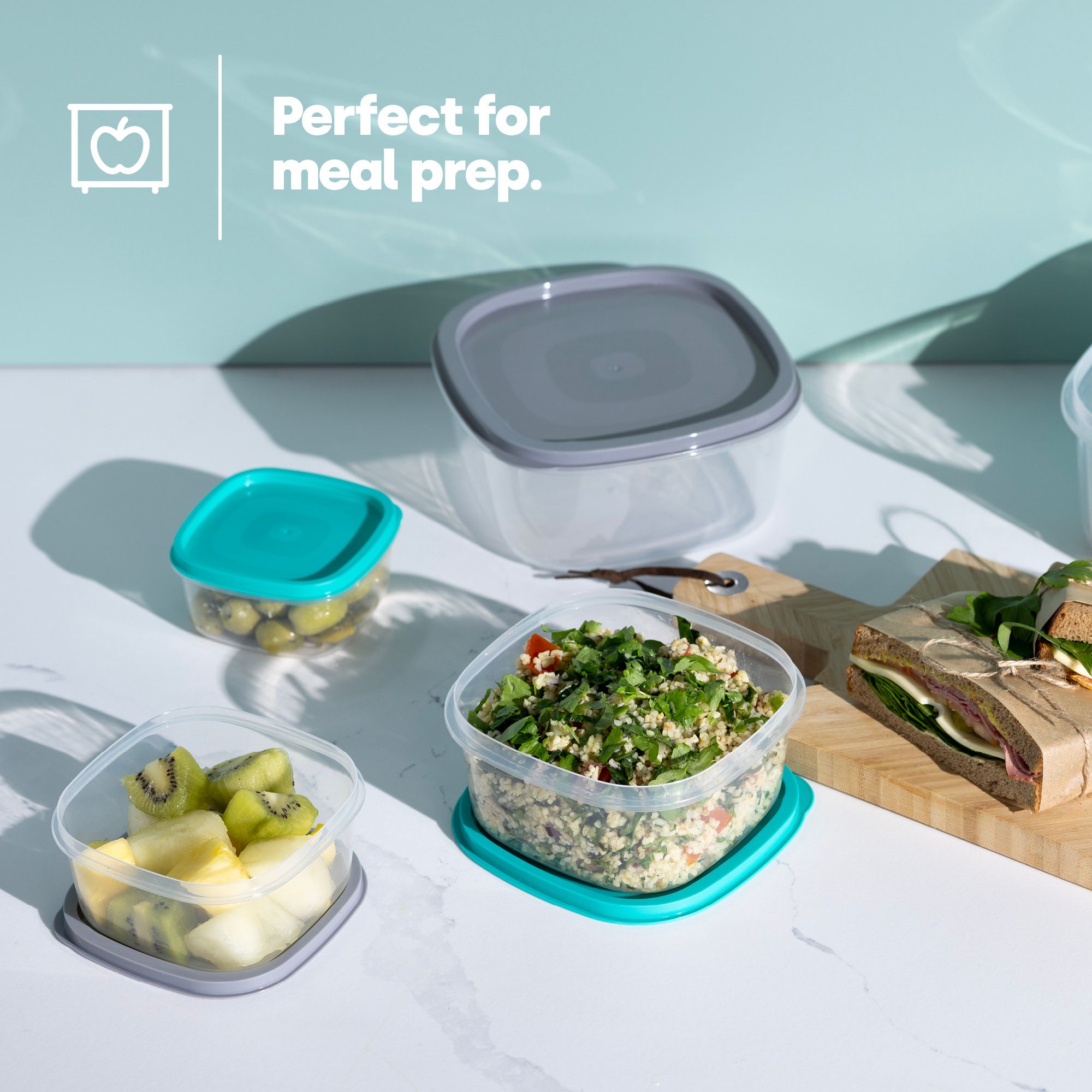 LIVIVO 7pc Square Food Storage Containers Set