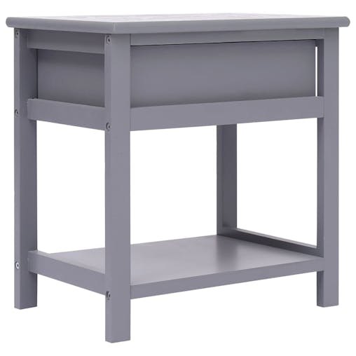 NNEVL Nightstand Grey 40x29x42 cm Paulownia Wood