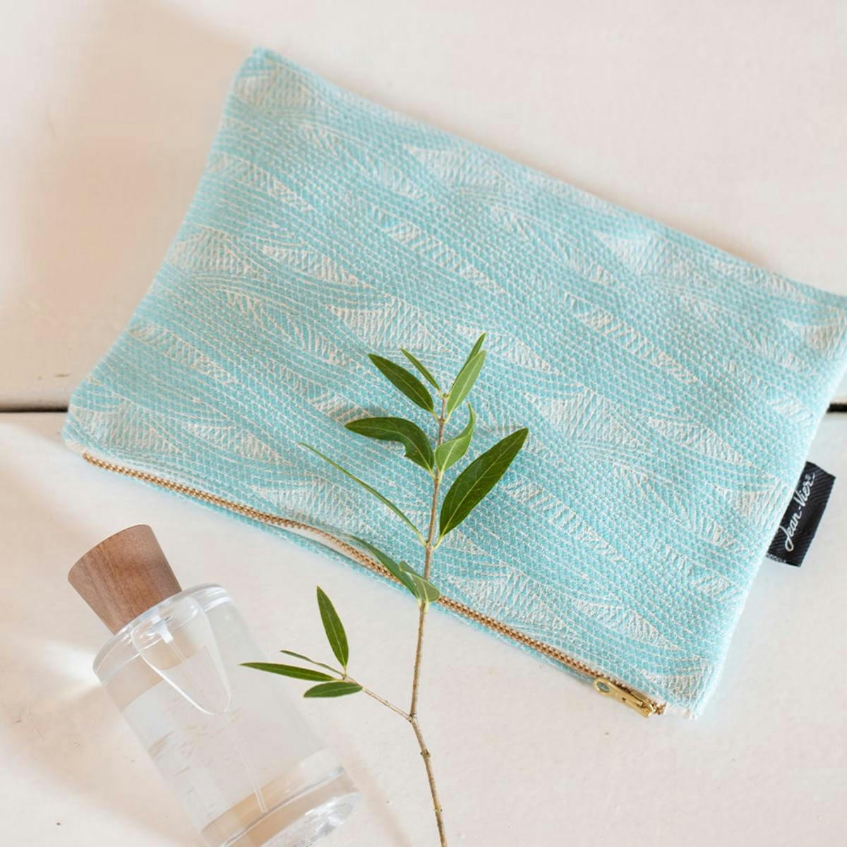 MIRAMAR - Pochette Bleu Coton 24x16 cm