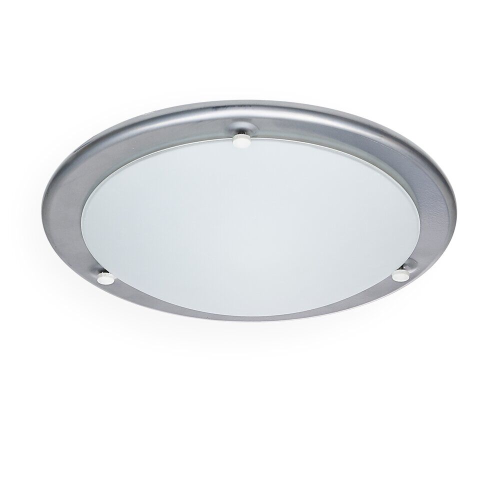 Plafonnier rond en verre blanc Ø30xH6cm