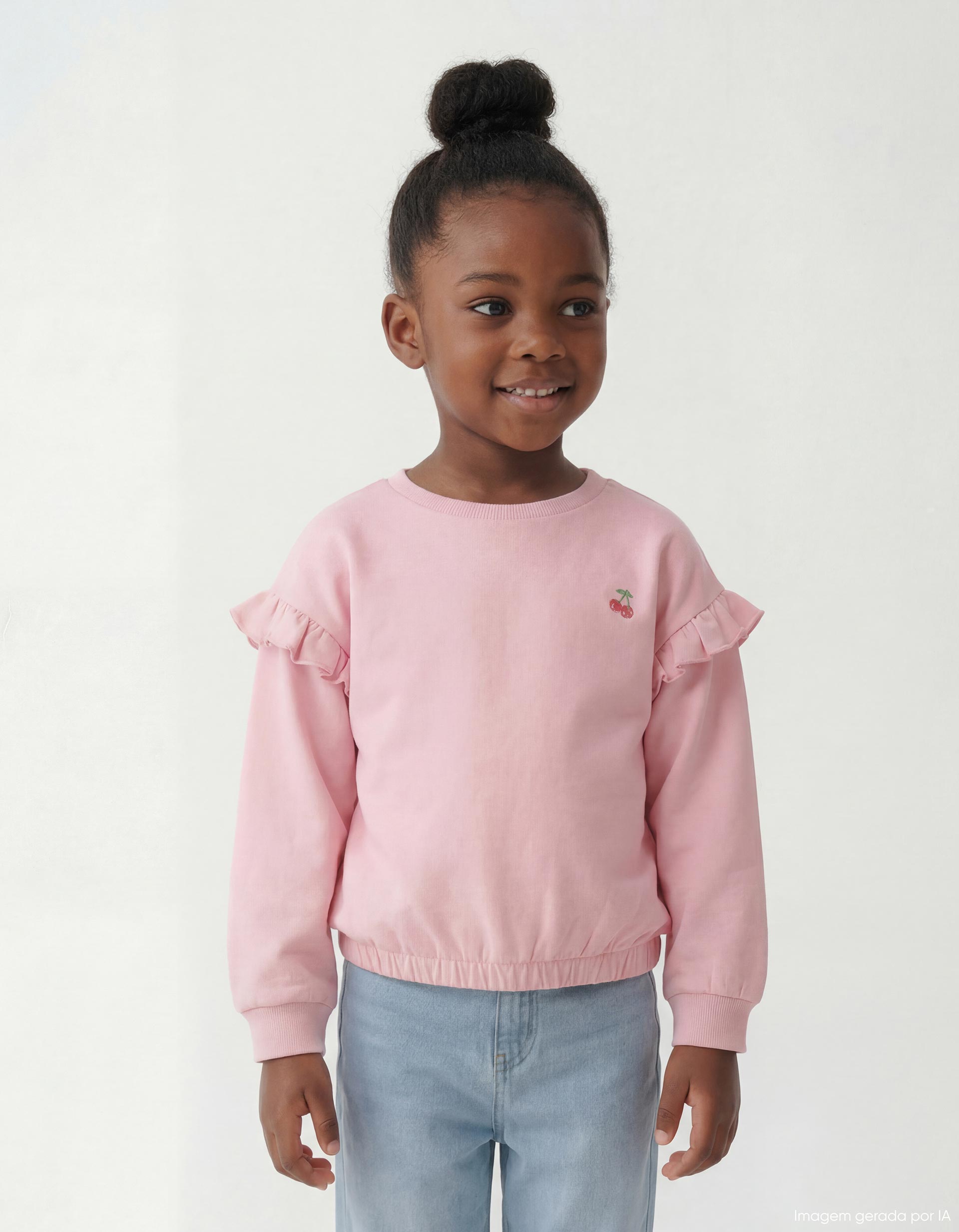 Sweatshirt de Felpa, Menina, Rosa