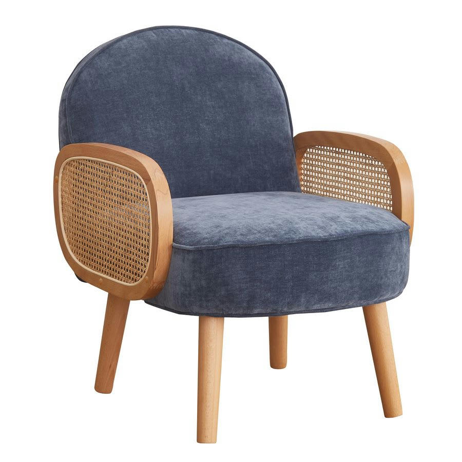 DORIS - Fauteuil design en tissu bleu