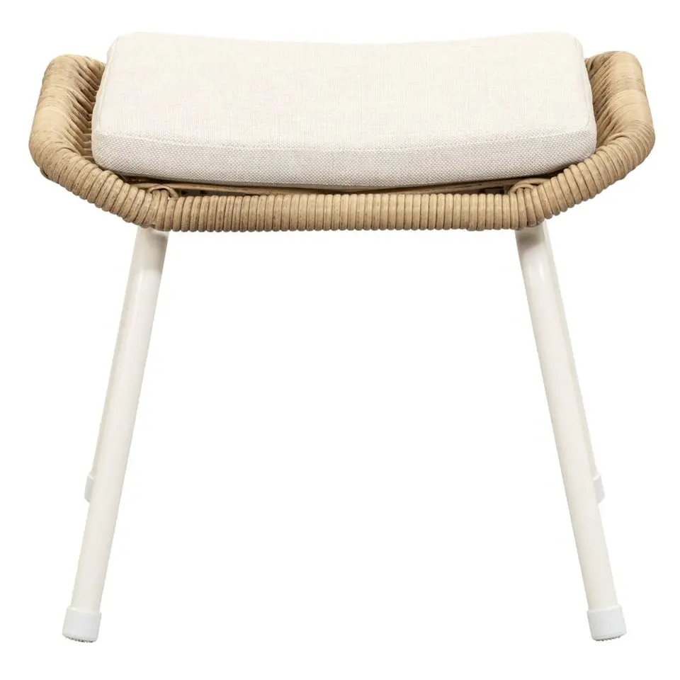Voetenbank Grand - wicker naturel - 38x47x42 cm