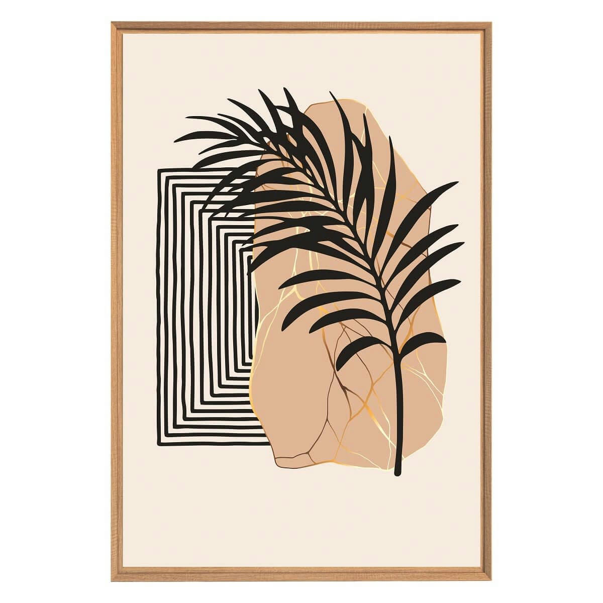 NATURE ÉVASION - Tableau mural encadré feuille 65x97 cm