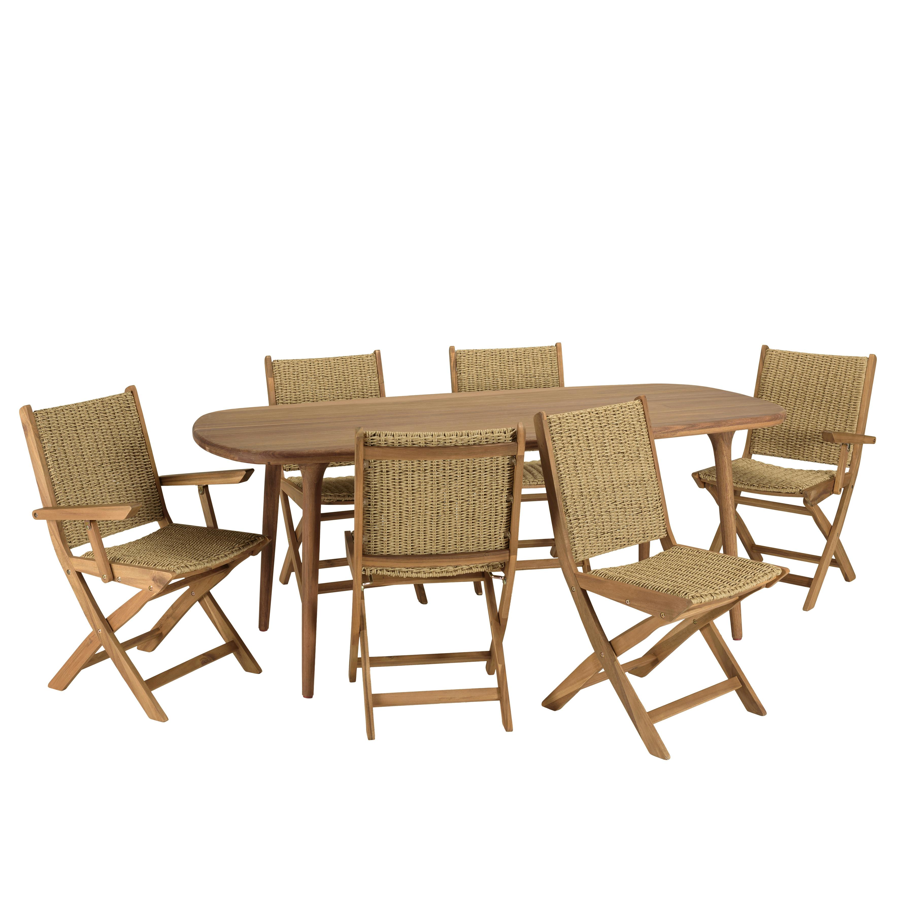 Salon de jardin table 200 cm 6 assises OSTIA