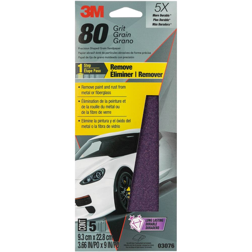 Precision Shaped Grain Sandpaper, 3-2/3-in x 9-in