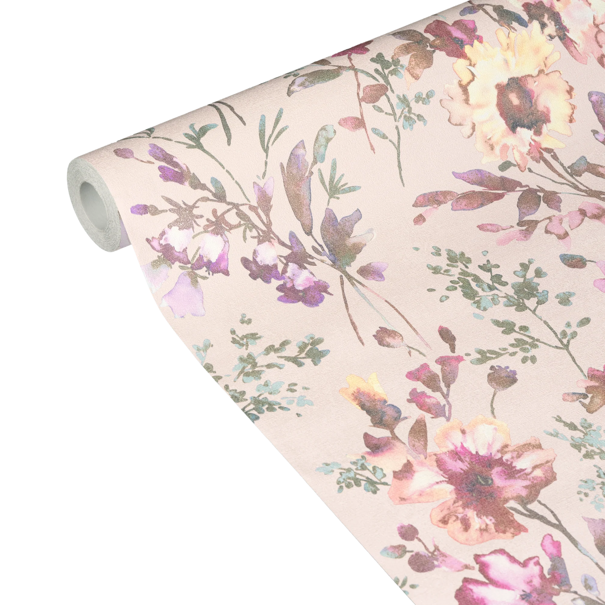 CosmoLiving Papier peint intissé PETAL POETRY rose nude, lilas et rose vif