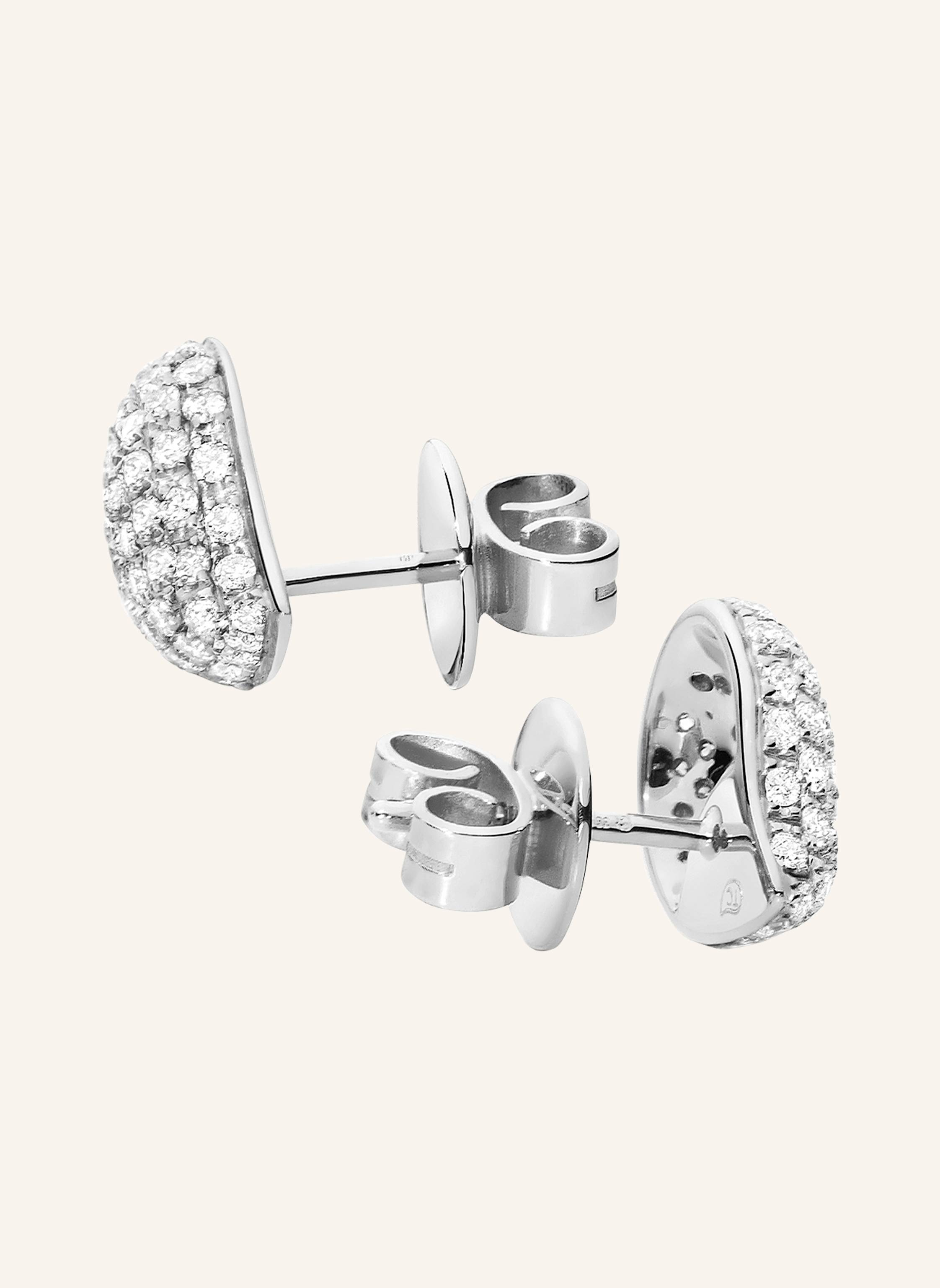 TAMARA COMOLLI Ohrstecker OHRSTECKER SIGNATURE STUD SMALL DIAMOND PAVÉ mit Diamant Pavé 18K Weißgold