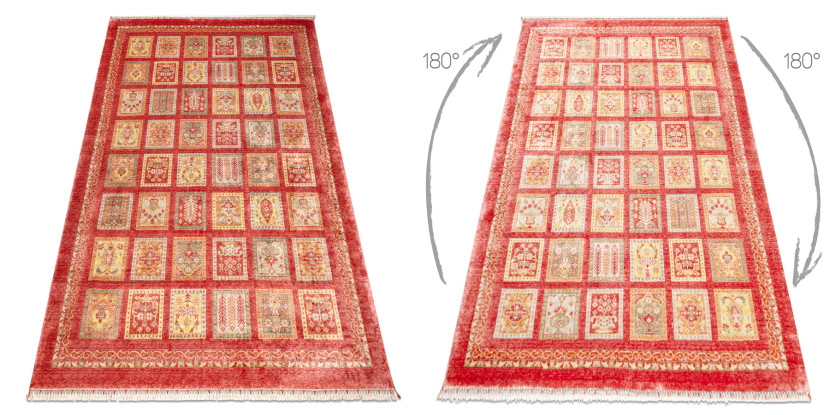 Dywan HERIZ A0985A Orientalny, ramka bordo - z bambusowej 200x290 cm