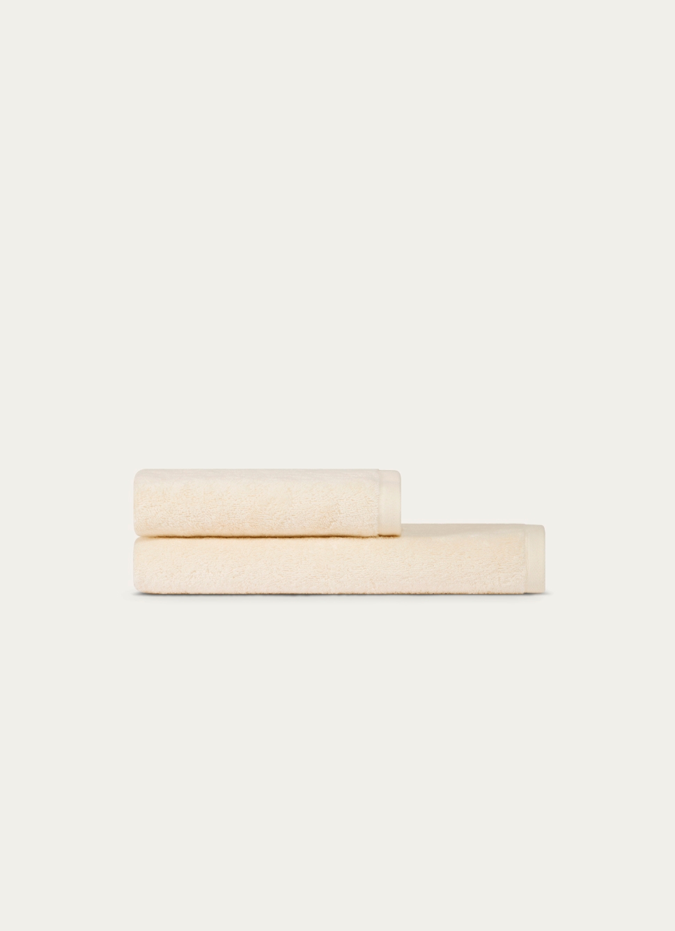SERVIETTE DE TOILETTE EN COTON ET SOIE AGNES ECRU