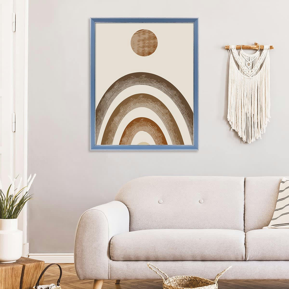 VITTORIA - Cadre photo bleu à la finition argent patiné 40x50 cm bois massif fsc