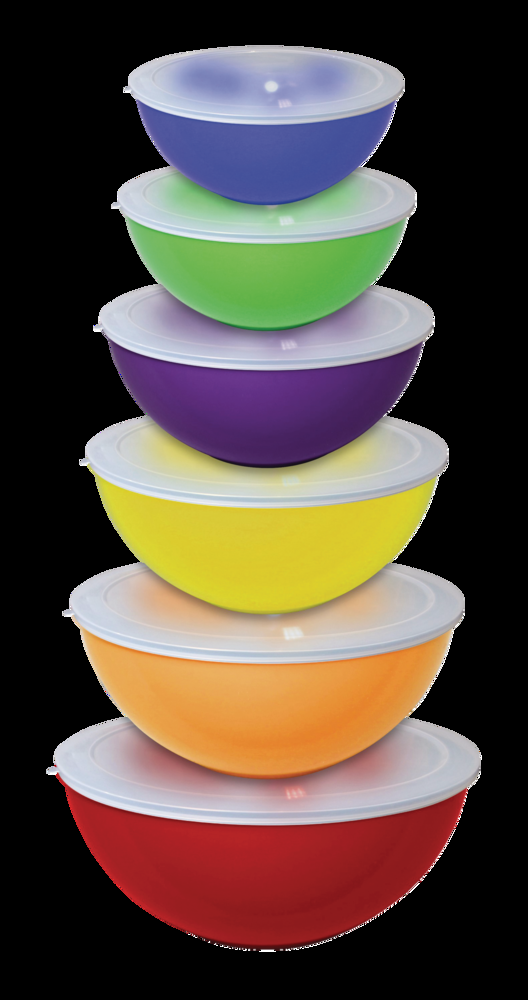 MASTER Chef Plastic Mixing Bowl Set with Lids, Assorted Sizes, 6-pk