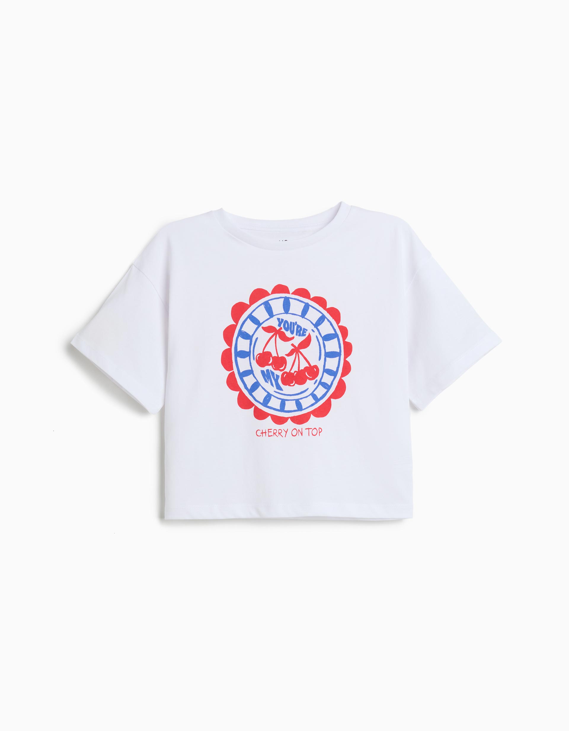 T-shirt Estampada, Menina, Branco