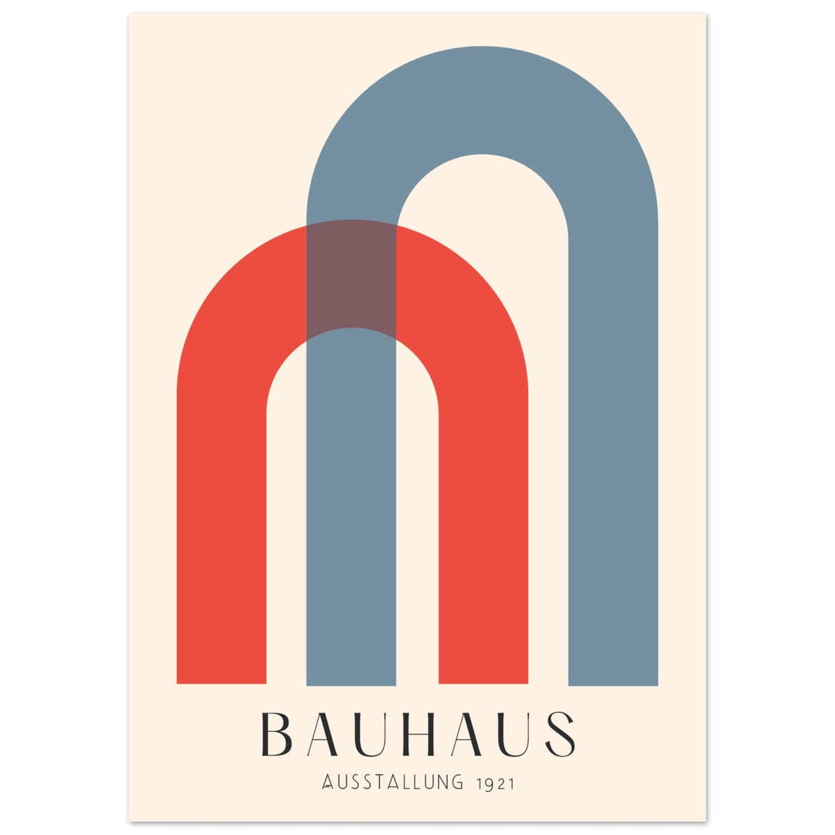 Artfulprints Poster Bauhaus - Ausstellung 1921  - 50x70 cm - Meerkleurig