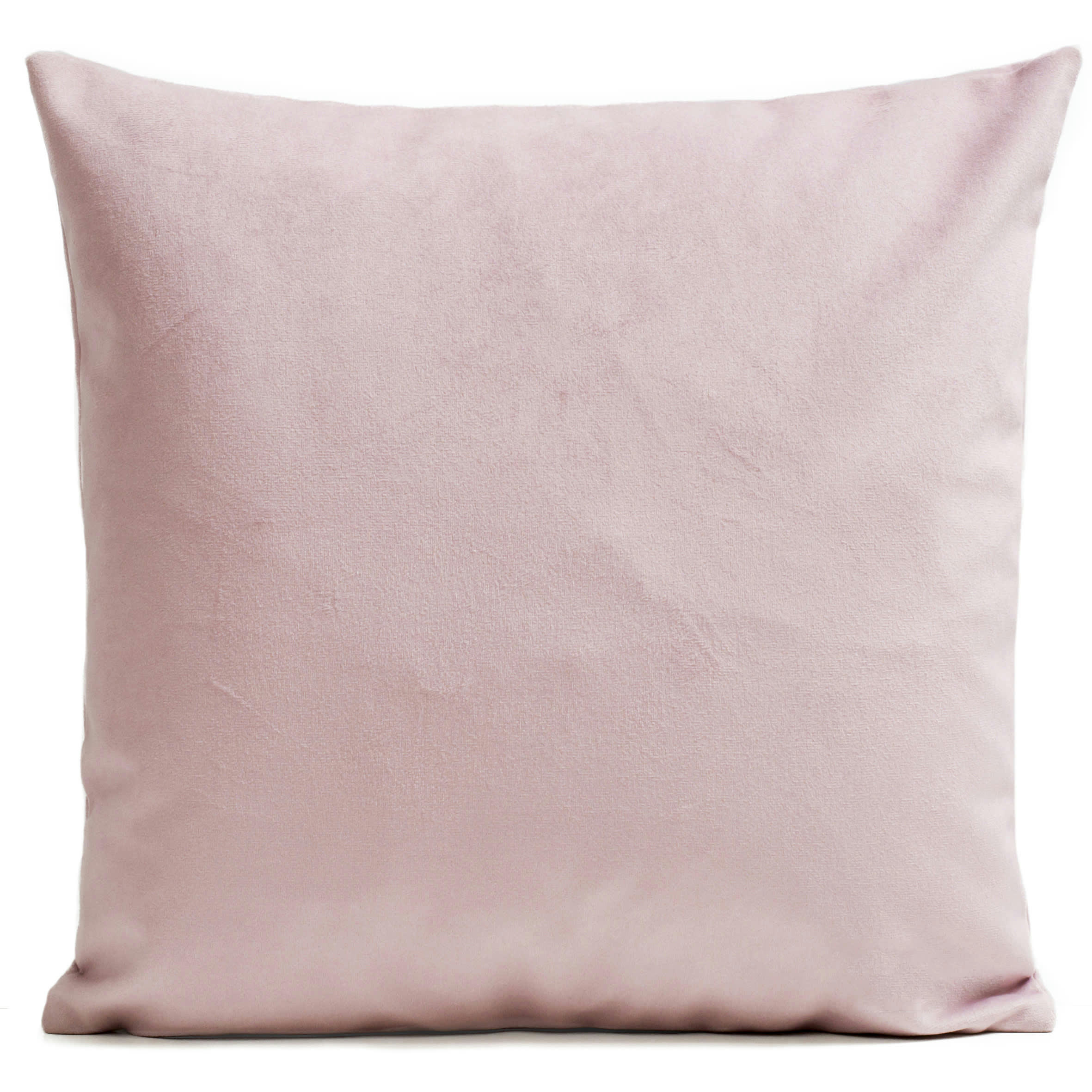 - Coussin uni suédine rose 40x40cm