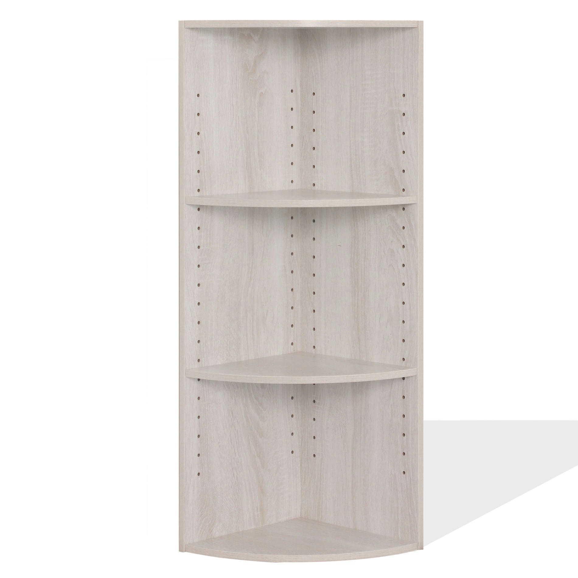 STOCCOLMA - Bibliothèque d'angle avec 3 étagères en aggloméré effet gris sapin