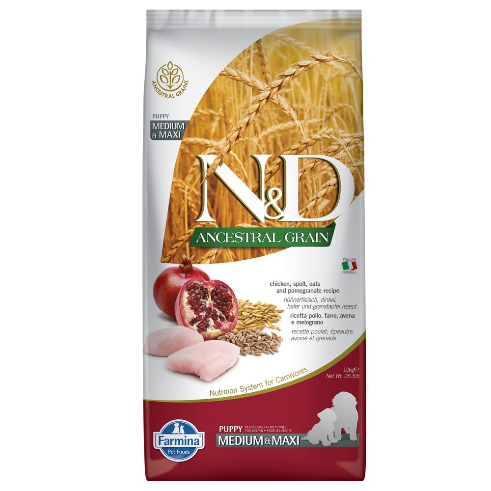 Farmina N&D Ancestral Grain Puppy Medium & Maxi with Chicken & Pomegranate