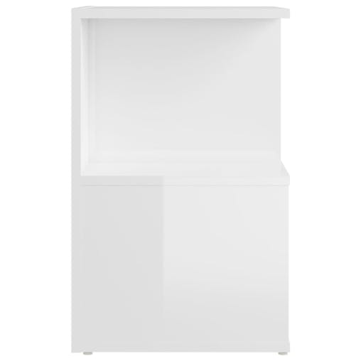 NNEVL Bedside Cabinets 2 pcs High Gloss White 35x35x55 cm Chipboard