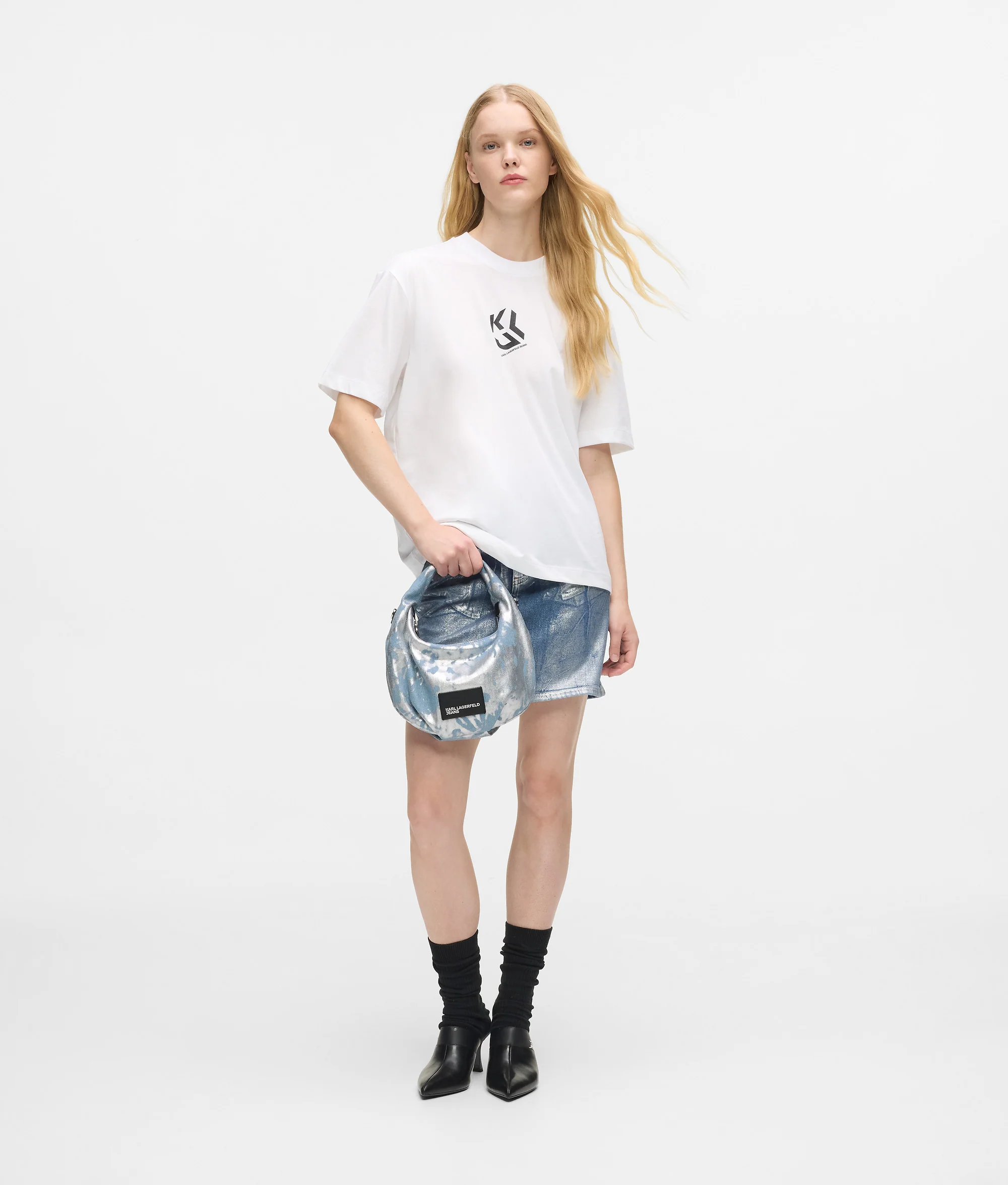 Sac besace en denim ultra-brillant