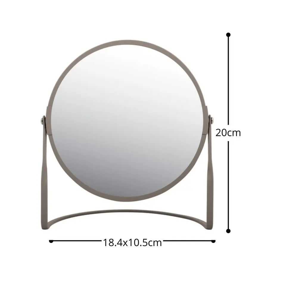 Make-up spiegel Cannes - 5x zoom - metaal - 18 x 20 cm - beige