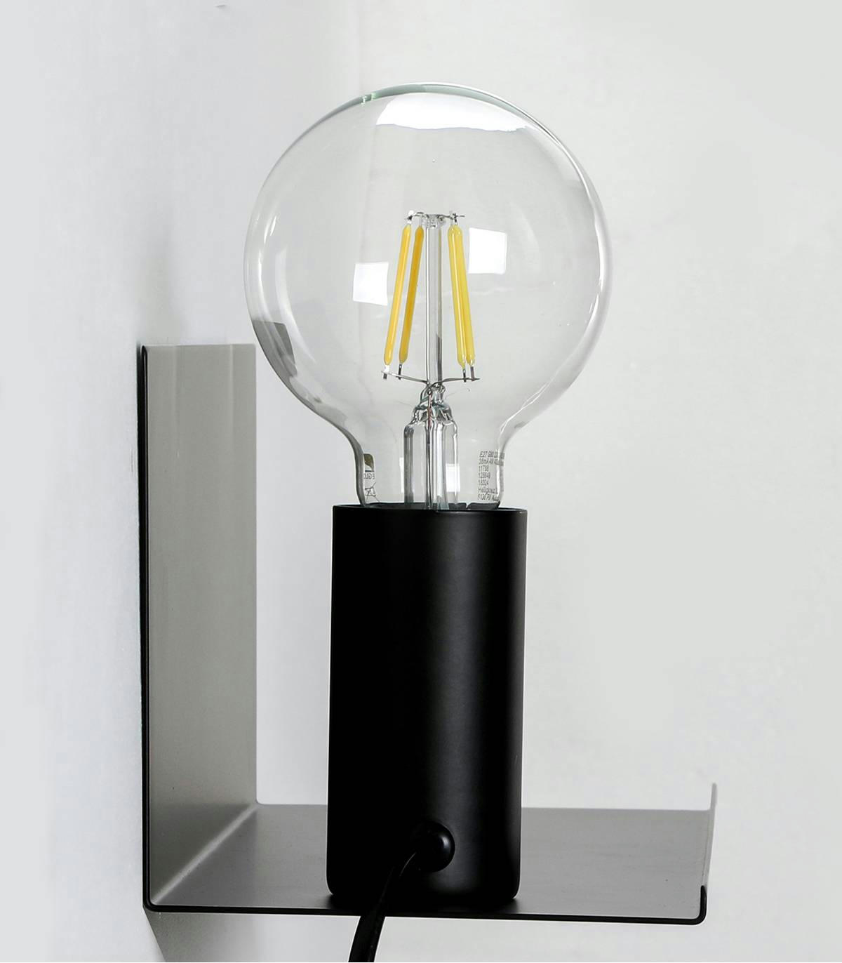 GLASGOW - Applique en métal noir h.12 cm