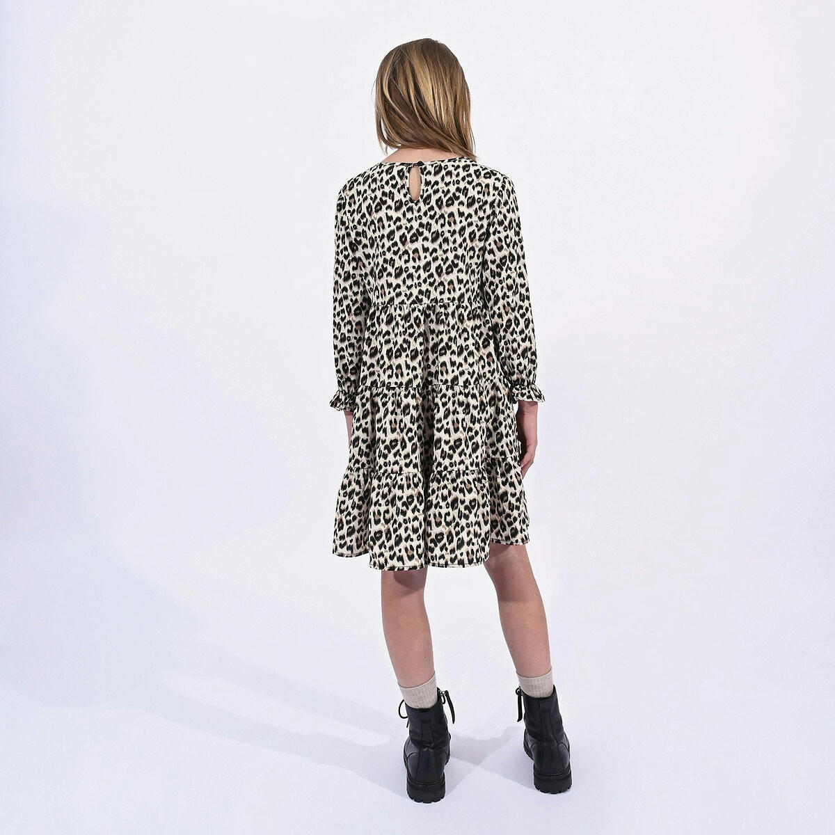 Robe manches longues, imprimé léopard